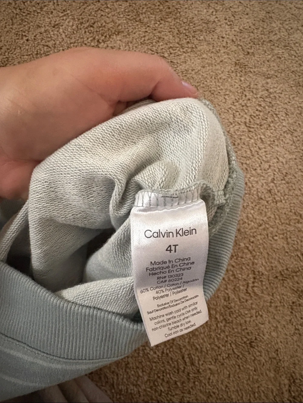 Calvin Klein Boys Sage Green Striped Short Set